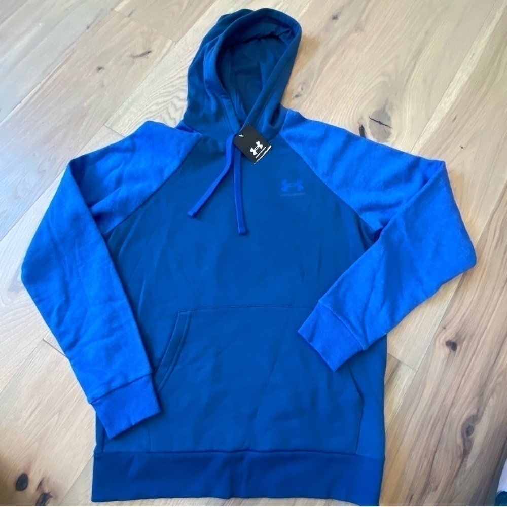 UNDER ARMOUR Blue Color Block Hoodie Sweatshirt NWT